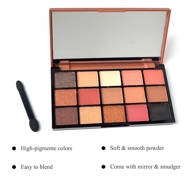 Eyeshadow Palette,Eye Shadow Pallet Makeup 15 Colors,Colorful Highly Pigmented Matte & Shimmer Makeup Eyeshadow for Women (RED LEOPARD)