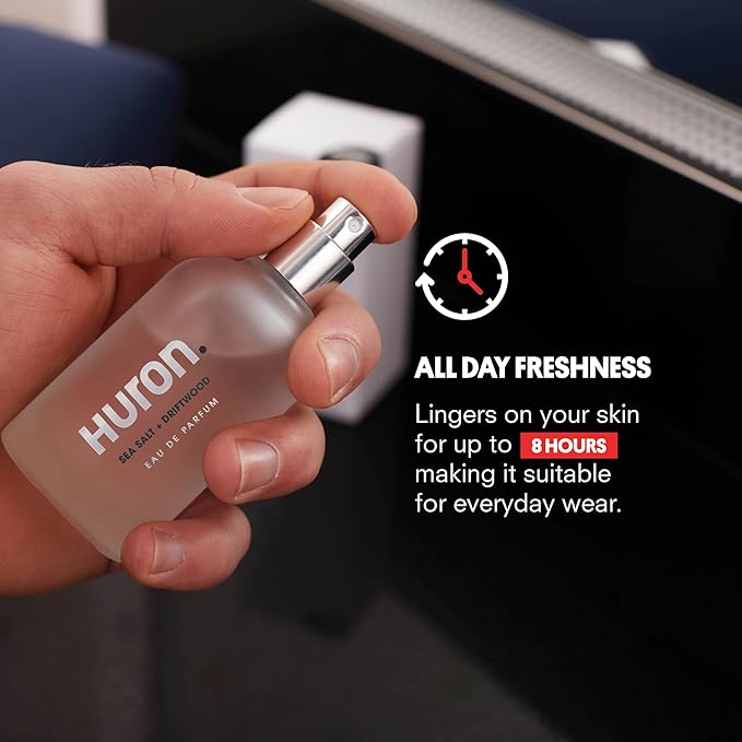 Huron Men’s Cologne - Eau de Parfum for Everyday Wear - Clean, Aromatic Notes of Mandarin, Cardamom, Blue Sage, Lavender & Ocean Air - Long Lasting - Safe, Clean Ingredients - 1.7 Fl. Oz.