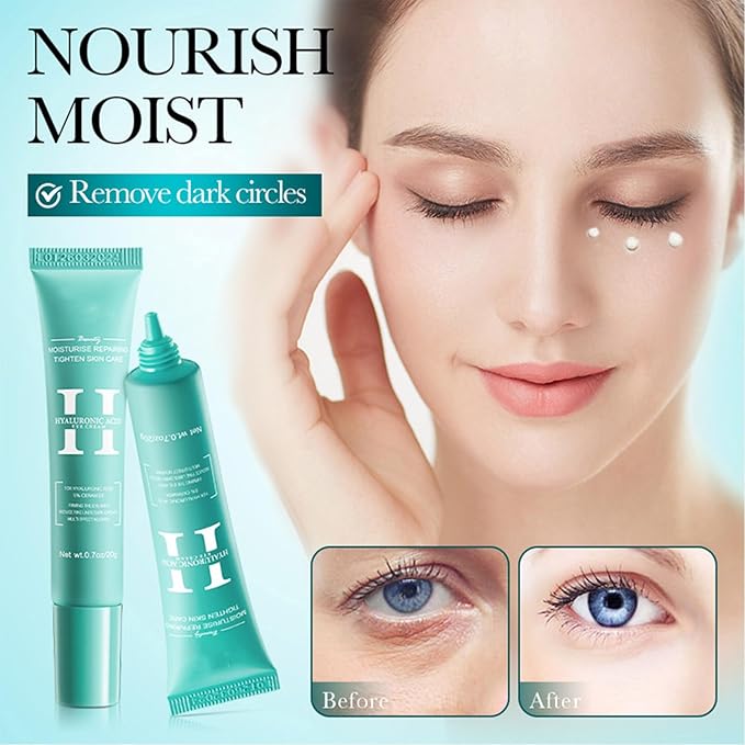 2 PCS Hyaluronic Acid Repair Eye Cream for Dark Circles,Bags Under and Puffiness,Eye Wrinkle Firming Cream Moisturise Repairing Thghten Eye Skin Care