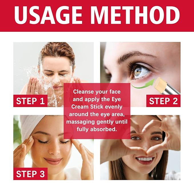 Eye Cream, Retinol Eye Stick, Retinol Eye Cream, Retinol Cream, Retinol Face Cream, Under Eye Cream Anti Aging, Moisturizing Eye Balm Reduces Wrinkles Fine Lines and Dark Circles