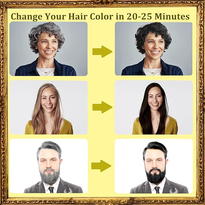 Blonde Brown Hair Dye Shampoo 3 in 1 - Instant Shampoo Para Pintar el Cabello Refresh Hair Color, Herbal Shampoo Hair Dye for Women Men, Easy to Use & Long Lasting Hair Color Shampoo 16.90 oz