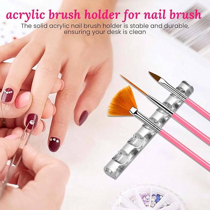 39 PCS Nail Art Brushes Set,Nail Art 3D Sculpting Pen Dotting Tools,Ombre Silicone Brush,Liner Brushes,Acrylic Brushes,Nail Art Palette with Gel Mixing Rod,Nail Design Kit for Home Diy & Salon