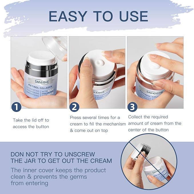 Instant Face Lift Cream with Retinol,Collagen & Hyaluronic Acid,Retinol Face Moisturizer for Wrinkles, Neck & Décolleté, Neck Firming Cream for Women & Men, 1.7 Fl Oz