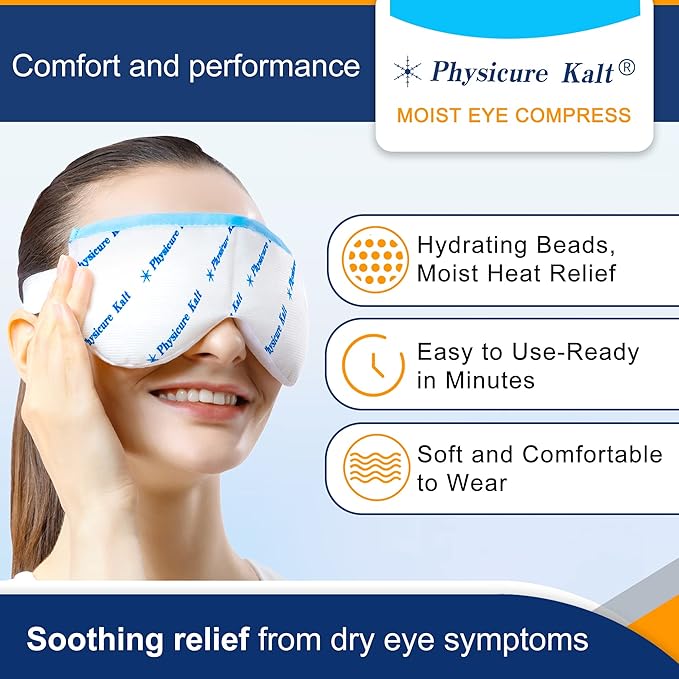 Heated Eye Mask | Moist Heat Eye Compress Relief for Dry Eyes, Imitated Eyes, Pink Eyes | Microwave Activated Dry Eye Therapy Mask