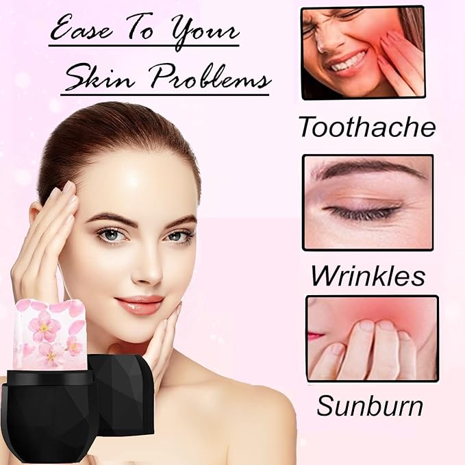 Ice Roller for Face and Eyes, Face Massager Use for Tighten & Double Skin Tone, Enhance Your Natural Glow with Ice Face Roller (Smoky Black)