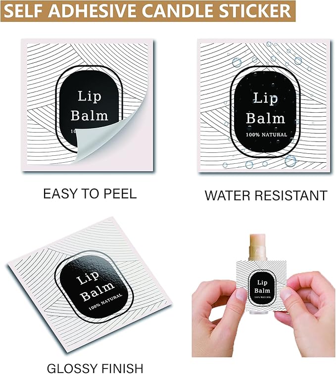 CRASPIRE Lip Balm Labels 80pcs Homemade Lip Balm Labels 2” Clear Lip Balm Labels for Tubes Printable Waterproof Lip Balm Stickers Labels for Lip Balm Handcream Candle Container（Geometry）
