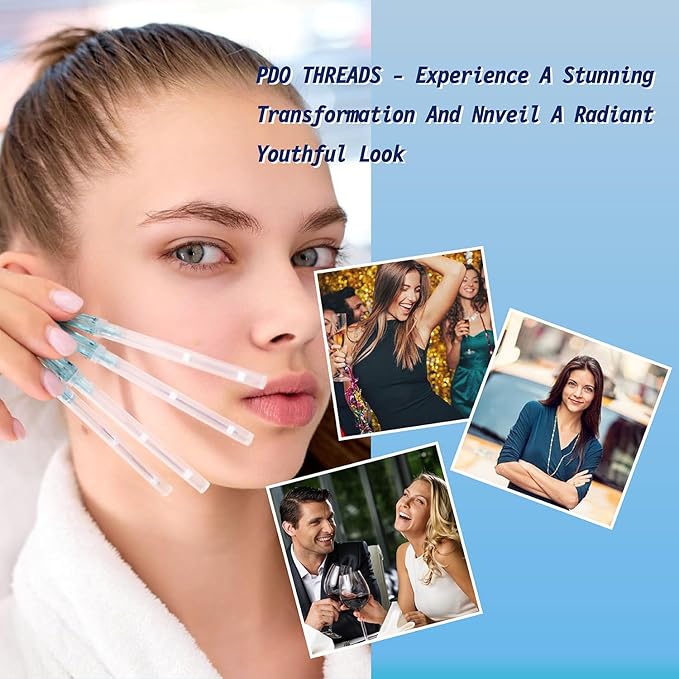 Elves Pdo Threads for Eyes Lift Mono Screw Type 30g25mm Pdo Lifting Thread for Fox Eye 40pcs Pdo Threads for Face Lift with Blunt Tips Smooting Eye Wrinkles Improves Skin's Firmness and Elasticity