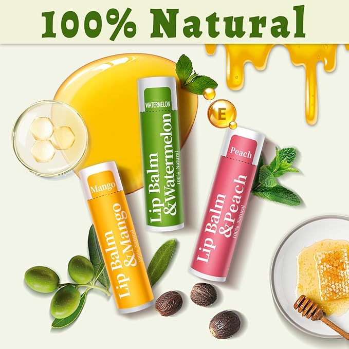 500 Pcs Lip Balm Bulk, 12 Flavored Organic Natural Lip Balms for Gifts Party Favors, Moisturizing Bulk Lip Balms for Dry Cracked Lips, Bulk Lip Balm with Vitamin E and Coconut Oil (4.2g/0.15oz)