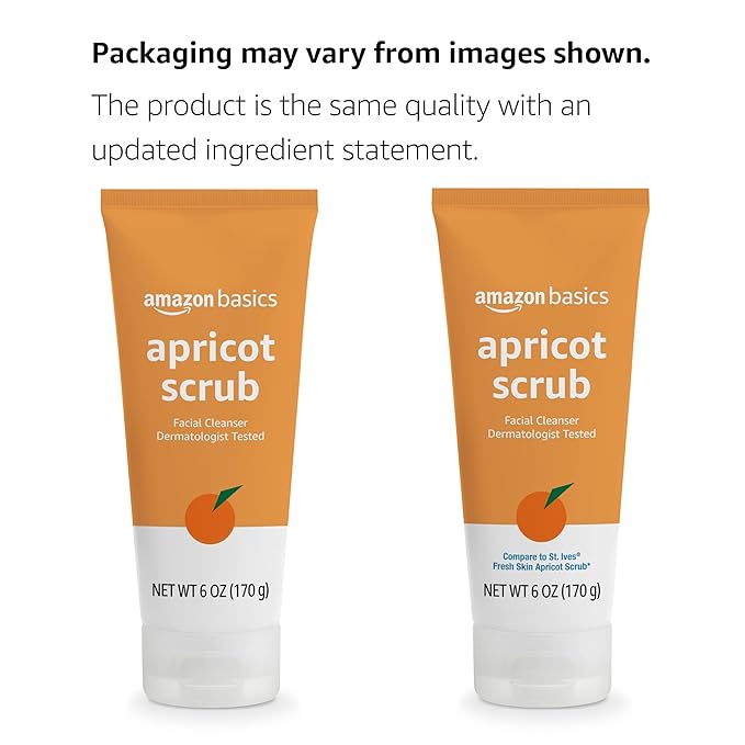 Amazon Basics Apricot Scrub Facial Cleanser, 6 Ounce (Previously Solimo)