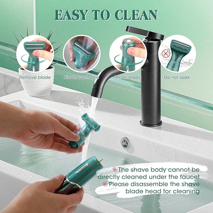 Electric Razor for Women,6 in 1 Women's Bikini Trimmer Shaver for Women & Men Pubic Hair, Private Area, Legs, Eyebrow,Face, Nose, Eyebrow, Body Hair Removal IPX5 Waterproof Wet & Dry