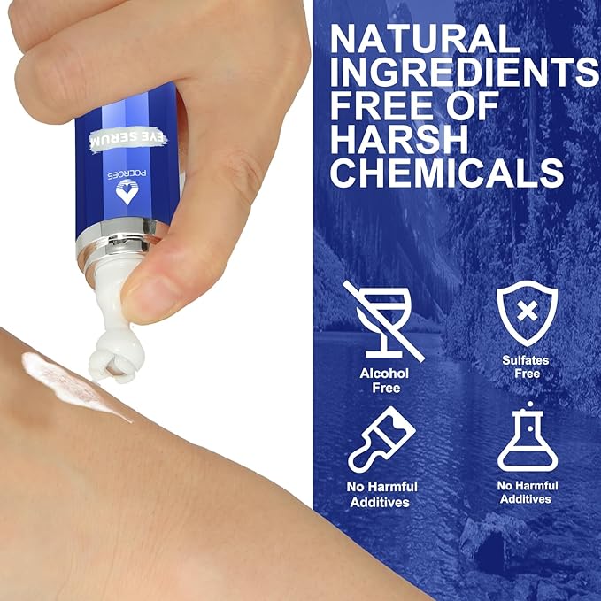 eye serum for dark circles and puffiness - 8% Caffeine, 8% Retinol - Dark Circle Remover, Puffy Eyes & Bags - Under Eye Cream, 1.5 fl. oz