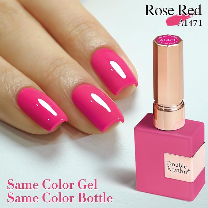 Double Rhythm Translucent Gel Polish Sheer Neutral Natural Light Milky Same Color Same Bottle 15ML Jelly UV Nail Polish Nail Art DIY at Home (Pink Purple-A1471)