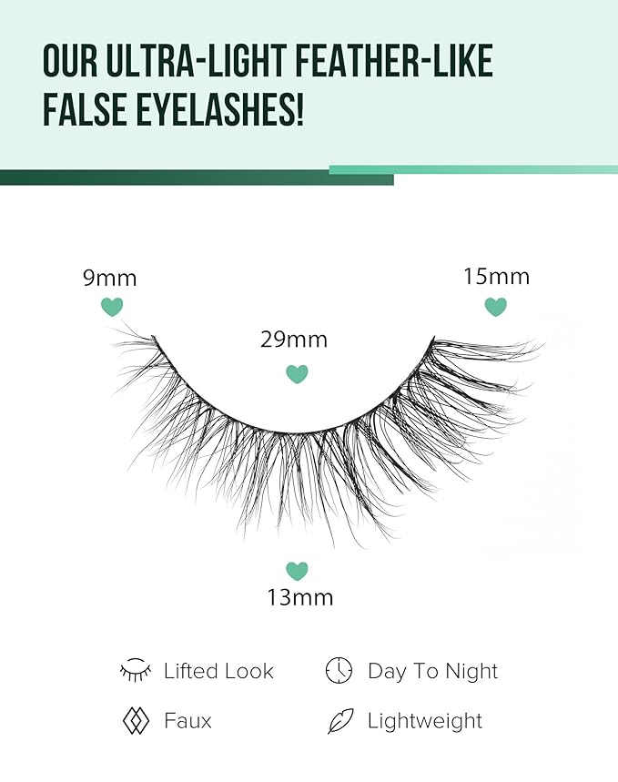 Cat Eye Lashes Short Strip Lashes Natural Looking False Eyelashes Wispy Fake Lashes Fluffy False Eyelashes Think Eye Lashes Pack 7 Pairs