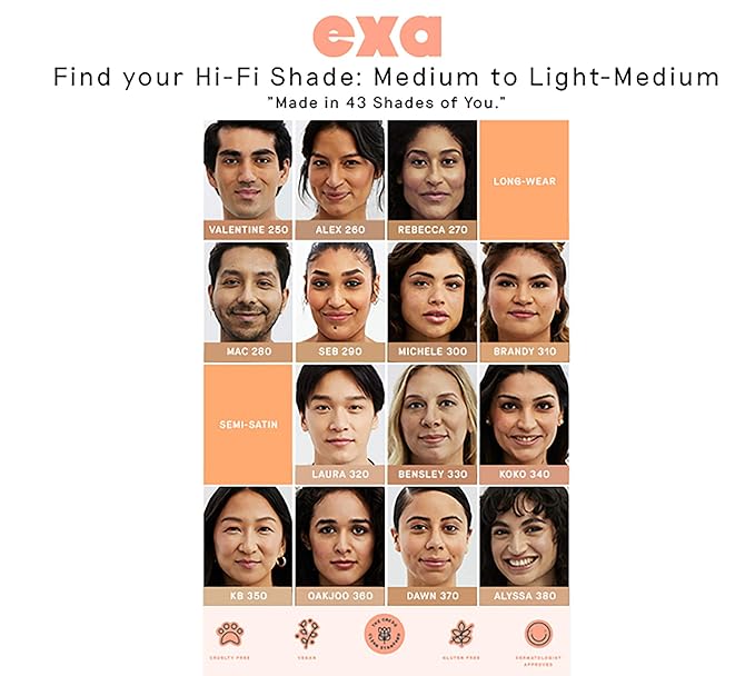 Exa Beauty - Natural High Fidelity Foundation | Clean, Vegan, Cruelty-Free Makeup (Gretta 460)