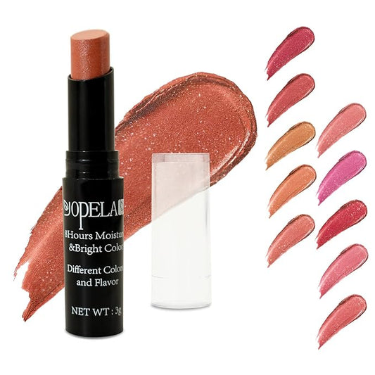 10 Pack Tinted Lip Balm With Glitter Powder Stocking Stuffers Tinted Chapstick - Moisturizing Lip Balm with Shimmer - Lipstick Set - Assorted Colors and Favors