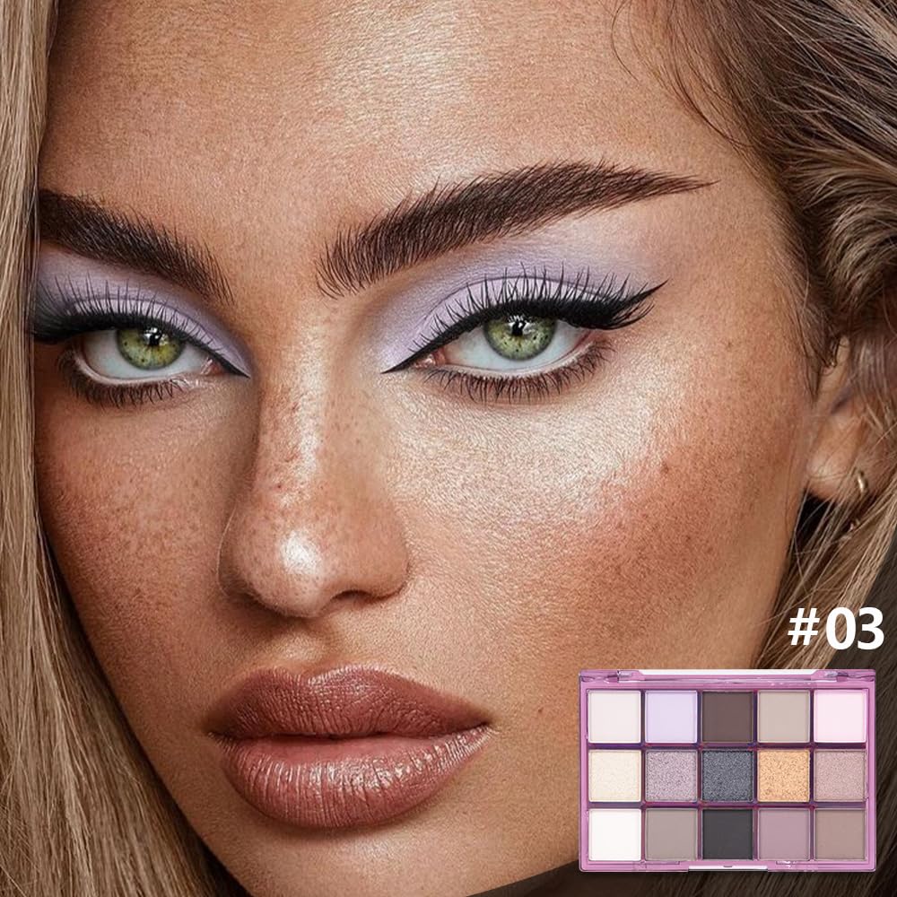 Smokey Eye Shadow Makeup Palette,15 Colors Nude Taupe Dark Shimmer Matte Makeup Pallet,Long Lasting Waterproof for Daily and Halloween,Vegan,Cruelty -free