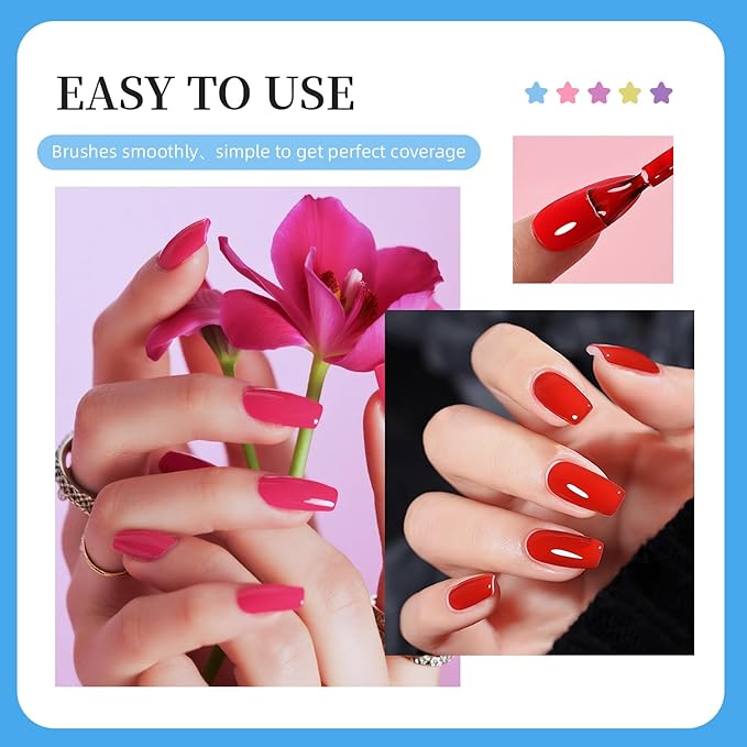 JODSONE Same Color Same Bottle 32 Colors Gel Nail Polish with U V Light Soak Off Glitter Base Top Matte Coat Manicure Salon Home DIY