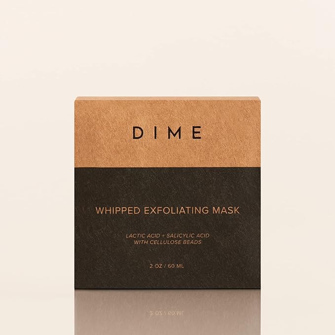 DIME Beauty Whipped Exfoliating Mask, Face Scrub and Cleanser, Lactic Acid and Salicylic Acid Scrub, 2 oz / 60 ml