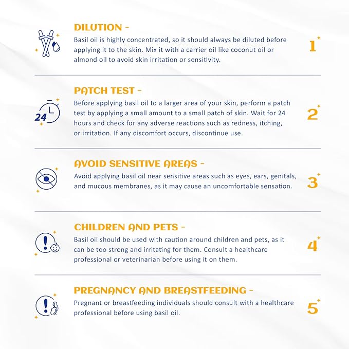 HIQILI 1 Fl Oz Basil Essential Oil, 100% Pure Undiluted for Skin, Diffuser - 30ml