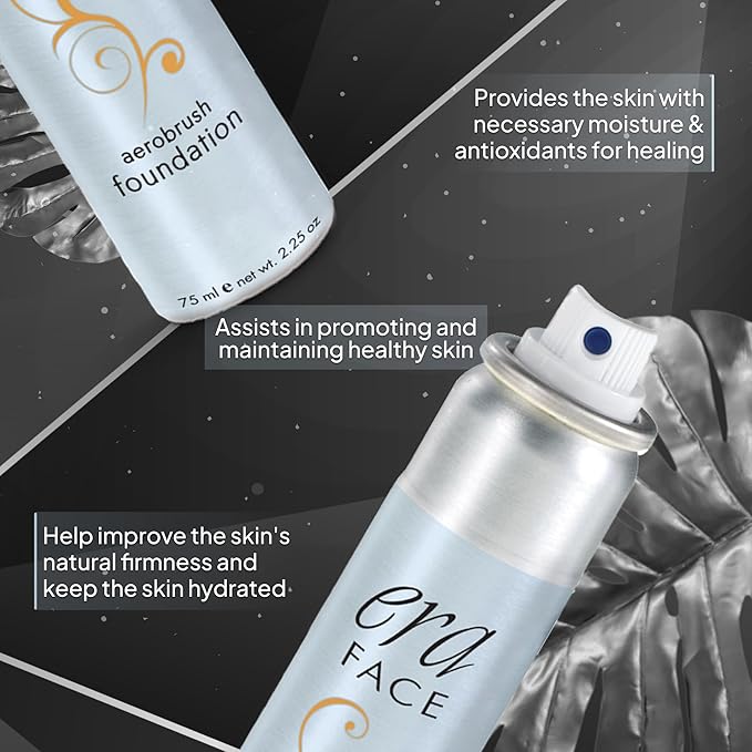 ERA Face spray makeup (Y7 Carmel, 2.25 oz) - airbrush foundation, everyday, buildable, professional spray on cosmetics by Era Beauty