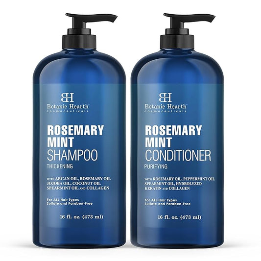 Botanic Hearth Rosemary Mint Shampoo and Conditioner Set, Thickening Formula, Promotes Hair Growth and Scalp Health Sulfate Free & Paraben Free, for Men & Women | 16 fl oz each