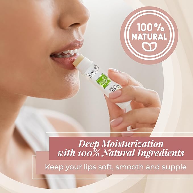 100% Natural Lip Balm Set, Hydrating and Moisturizing Beeswax Natural Flavor Assortment, Lip Moisturizer for Dry Lips, Cocoa Butter, Petroleum Free, 8 Count, 2 Pack