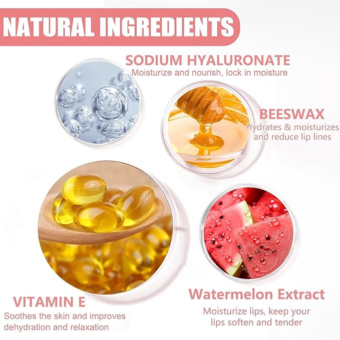 Bee Lip Balm Honey Pot, Strawberry & Honey Moisturizing Propolis Lip Mask, Hydrating & Prevention Dry and Cracked Lip Scrubs Exfoliator, Reduces Lip Lines (Red)