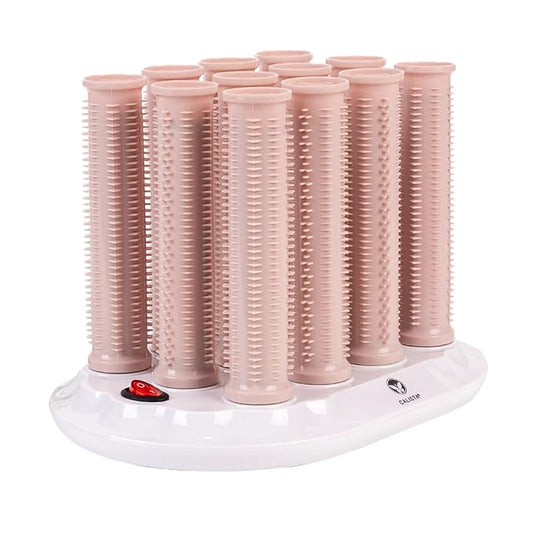 CALISTA Ion Hot Rollers for Long Hair | Hair Roller Clips Included | Heats to 230°F | Dual Voltage | Add Hands-Free Curls, Waves, and Volume (Pink, Long - 12)
