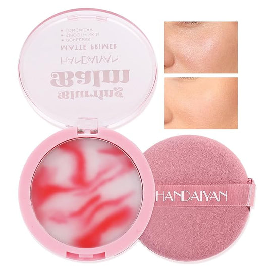 Beauty Poreless Setting Powder, Two Color Cream Translucent Lightweight Oil Control No Sebum Loose Face Powder,Waterproof&Long-Lasting Natural Matte Primer,Makes Skin Downy