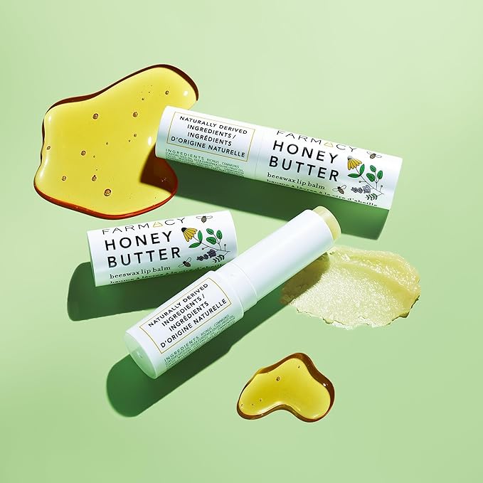 Farmacy Beeswax Lip Balm - Honey Butter Moisturizing Lip Care + Chapped Lip Treatment - Enriched with Cupuaçu + Cocoa Butters, Proprietary Honey Blend and Vitamin E to Nourish, Soften + Heal (3.4g)