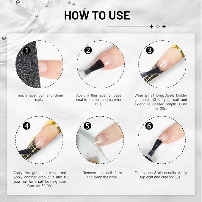 JODSONE 2Pcs 16.5ml Builder Gel Builder Nail Polish for Thickening Strengthener Building Extension and Keep The Nail Art Effect for A Longer Time and Nail Art Design Gift for Women