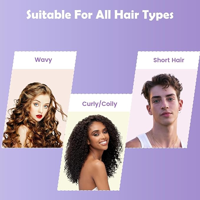 Curl Defining Brush, Curly Hair Brush Defining with Side Gear for Combing, Shaping, and Styling Curly Hair, Lightweight Candy Brush Suitable for All Wet or Dry Hair Types for Women and Men (Purple)