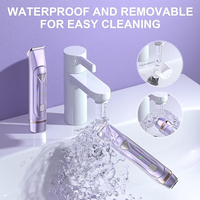 Electric Bikini Trimmer for Women - Dermave Bikini Shaver, Waterproof Dual Head Shaver (Purple)