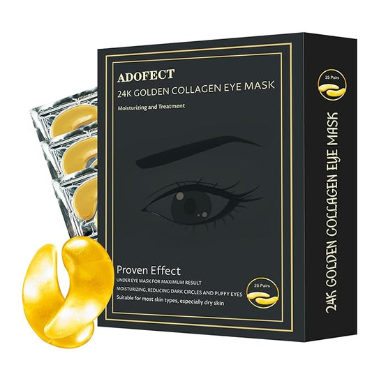 25 Paris Under Eye Patches Eye Mask for Puffy Eyes, Reducing Dark Circles, Anti-Aging & Refreshing, Collagen Eye Mask Eye Pads for Skin Care, 24K Gold