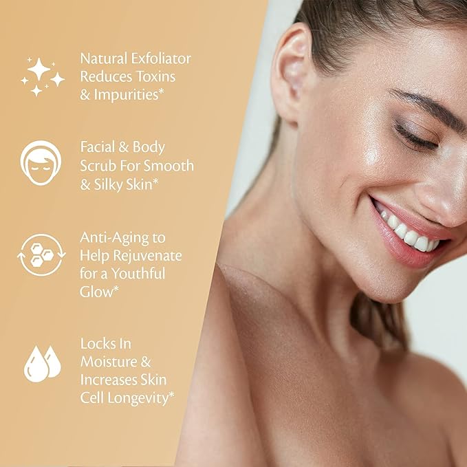 Arabica Coffee Scrub for Hands, Feet, and Body, Exfoliating Scrub with Collagen and Stem Cells, Face Cleanser for Cellulite, Fine Lines, and Stretch Marks, 12oz (1 Pack) by M3 Naturals