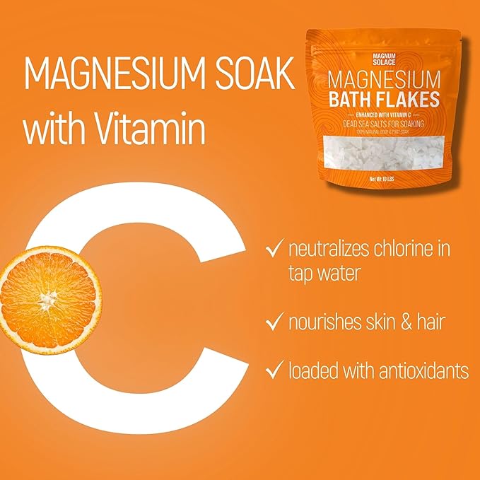 10 lbs Magnesium Flakes with Vitamin C, and 5 lbs Unscented Flakes: 2 Pack Bundle