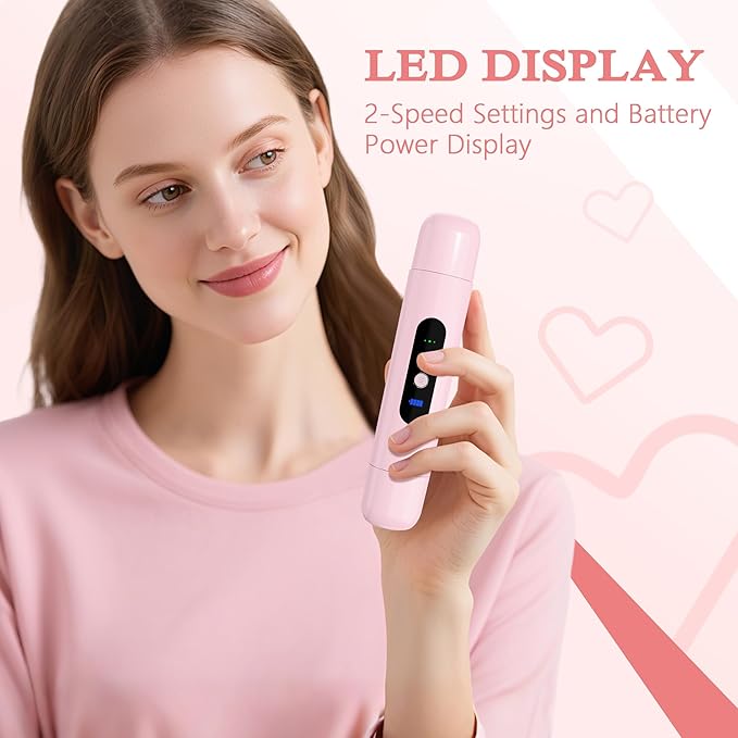 Bikini Trimmer for Women, 2-Speed Electric Razor for Pubic Hair Dual Head Shaver Women IPX7 Waterproof Rechargeable Lady Trimmer for Bikini Underarm Body Leg Face Pink