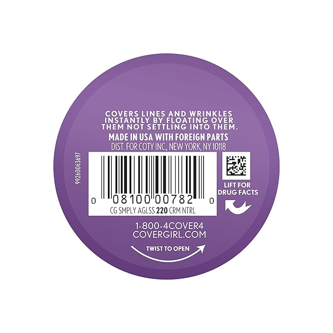 Covergirl + Olay Simply Ageless 3-in-1 Liquid Foundation, Creamy Natural & & Olay Simply Ageless Instant Wrinkle-Defying Foundation, Creamy Natural 0.44 Fl Oz