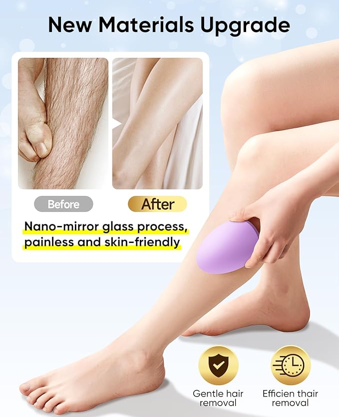 Crystal Hair Eraser for Women and Men, Reusable Crystal Hair Remover Magic Painless Exfoliation Hair Removal Tool, Magic Hair Eraser Device for Back Arms Legs