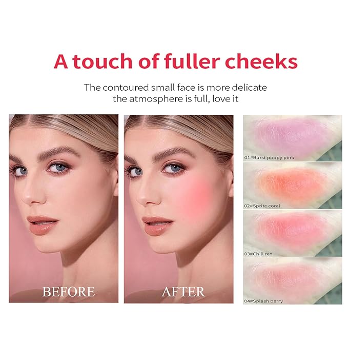 4Pcs Milk Jelly Blush - Milk Blush - Sheer Cheek & Lip Stain，Long Lasting Milk Jelly Tint Have Transparent & Bright Colors (multicolored)