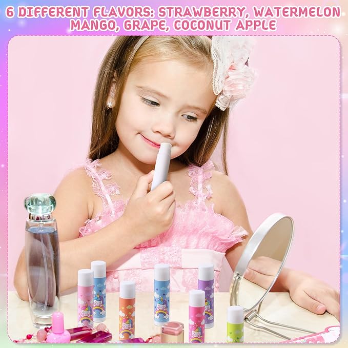 24 Sets Unicorn Party Favors Lip Balms Bulk for Kids Birthday Party Moisturizing Lip Balm for Unicorn Themed Celebration Gifts Lip Care Products for Classroom Rewards Favor Party Supplies