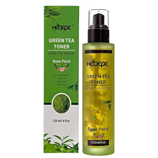 Green Tea Matcha Facial Toner with Rose Petal, Refreshing, and Soothing Face Toner, with Rose Oil, Aloe Vera,120ml