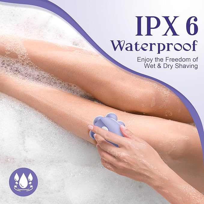 7D Electric Razor for Women: Fast & Painless Full-Body Shaver for Legs & Face – Waterproof Hair Remover with Light & Travel Cover – Wet/Dry Use, Smooth Close Shave, Birthday Mother’s Gift