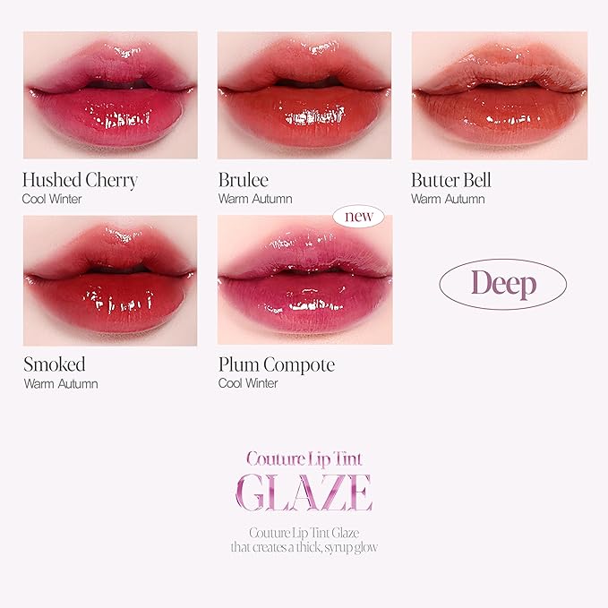 Espoir Couture Lip Tint Glaze #4 Hushed Cherry 0.14oz | Volumizing Lip Stain with Syrupy Shine | Long-Lasting & Vibrant Color for Radiant Lip Look | Moisturizing & Glossy Lip Tint | Korean Lip Makeup