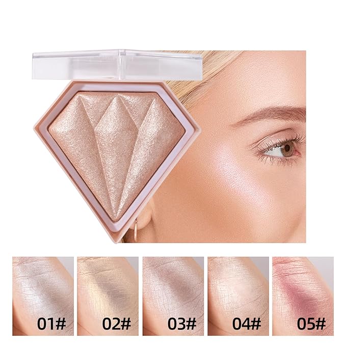 Face Highlighter Luminizers Highlighter powder Translucent Setting Powder High Definition Powder for All Skin Types and Skin Tones(N05)