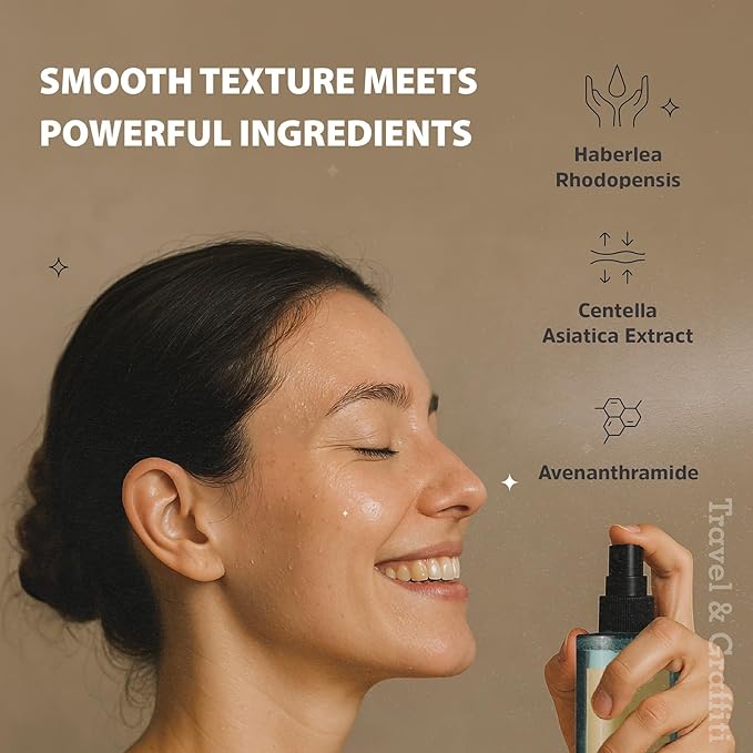 Haberlea Face Mist – Natural Rose-Scented, Alcohol-Free Facial Spray for All-Day Hydration & Pre-Makeup Use – Soothing Toner Mist for Dry, Sensitive Skin – Made in Taiwan – 100ml