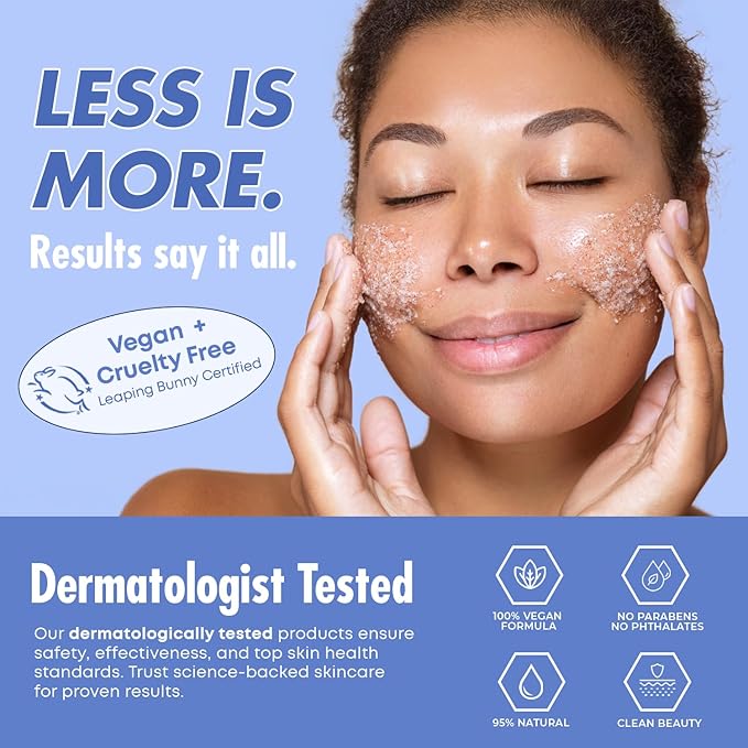 Hyaluronic Acid Facial Scrub - Dermatologist Tested, Anti-Aging, Korean Skin Care, Hydrates & Plumps Dry Skin, Improves Texture & Firmness - Gentle, Vegan, 95% Natural - 1 Pack