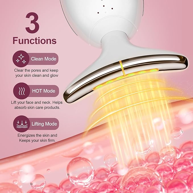 Facial & Neck Massager: Red Light Therapy for Women, Skin Lifting Beauty Device,7 in 1 LED Facial Sculptor Tool for Women's Daily Skincare