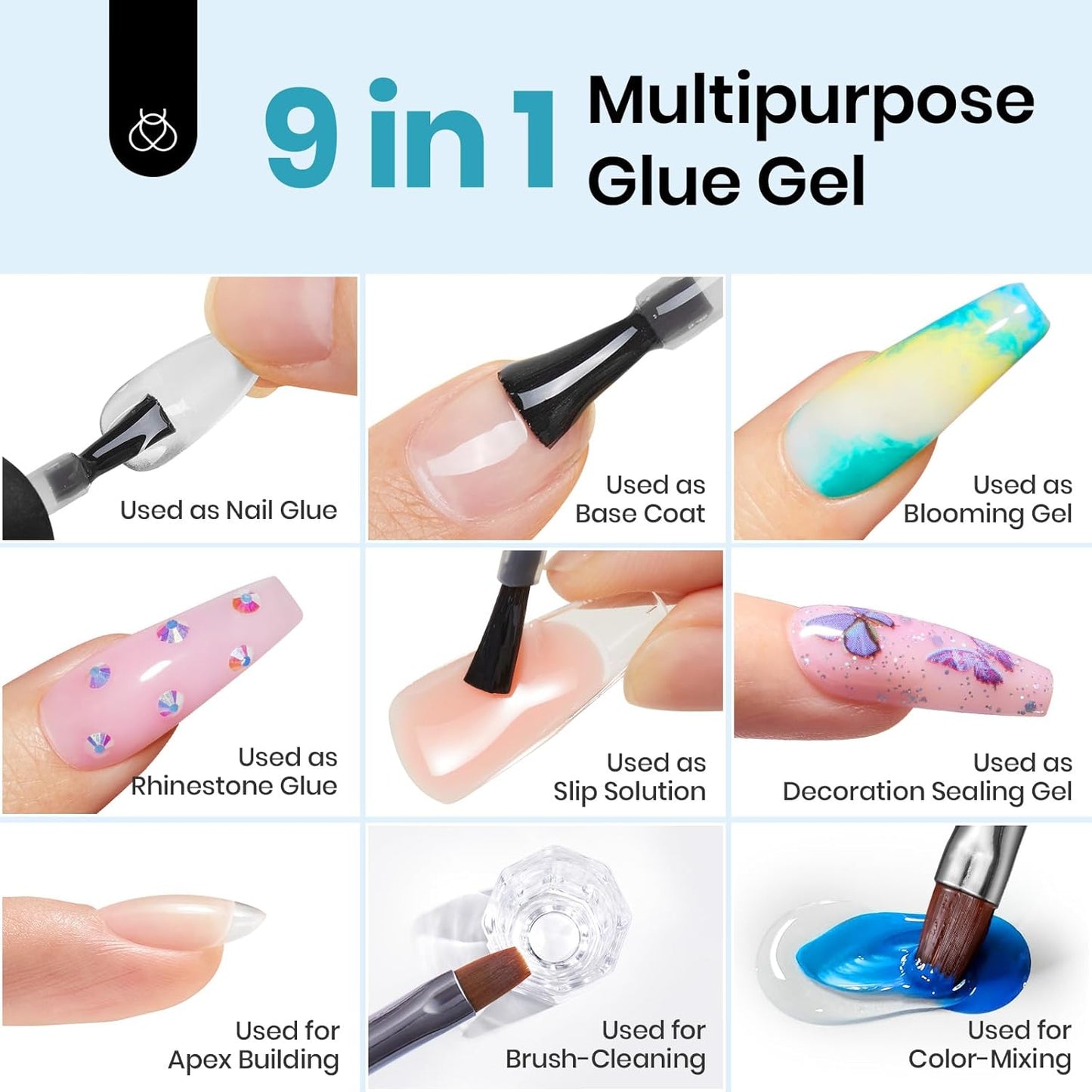 Beetles Gel Nail Kit Amond Shape - 504Pcs Gel Nail Kit Easy Nail Extension Set Etch X Nail Tips Short Medium Almond Half Matte Nail Tips 9 in 1 Nail Glue Uv Led Nail Gift for Women