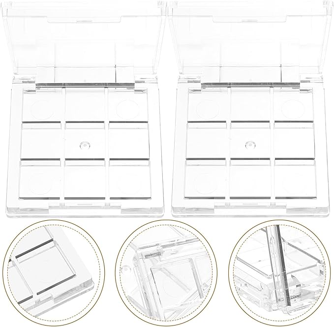 2pcs Empty Lipstick Palette Clear Lipstick Case Mini Highlighters Cross Body Bag Portable Makeup Organizer Storage Cases Sample Eye Shadow Plastic Empty Bracket Travel